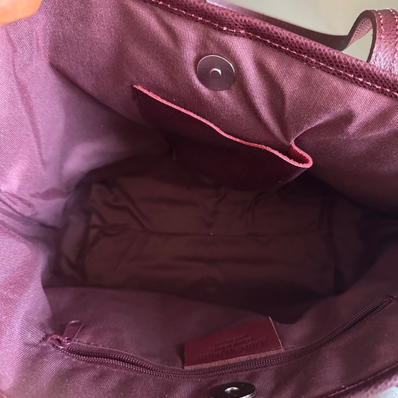 Maurizio Taiuti Burgundy Leather Cowhide Tote Bag NWT - Picture 4 of 6